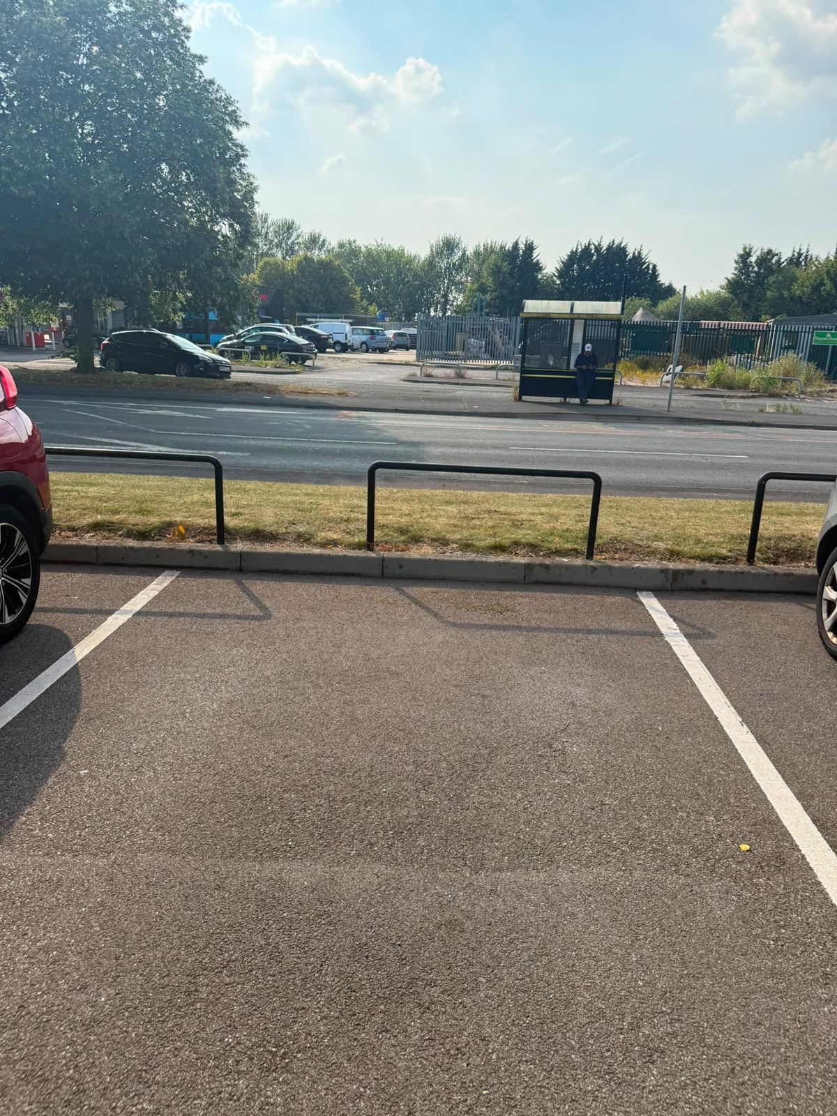 Clean car park bays at a commercial site